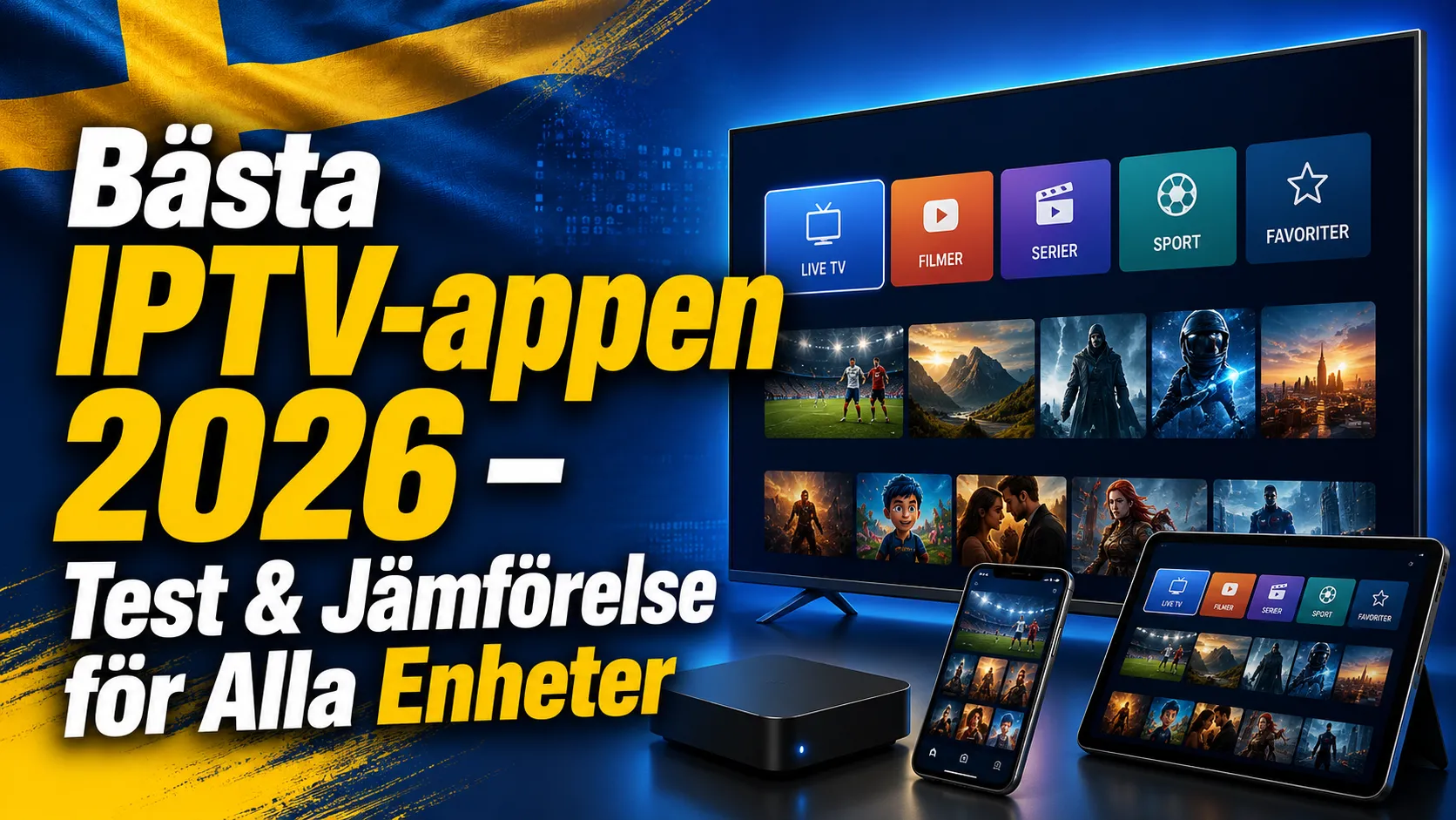 Bästa IPTV appen 2026 – Test & Jämförelse för Alla Enheter