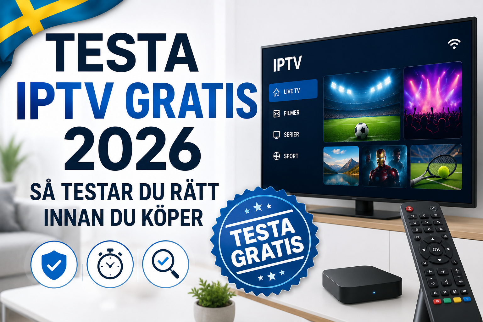 Testa IPTV gratis 2026 – så testar du rätt innan du köper